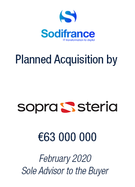 Bryan Garnier Co Acts As Sole Financial Advisor To Sopra Steria